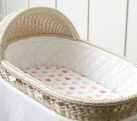 pottery barn bassinet bumper