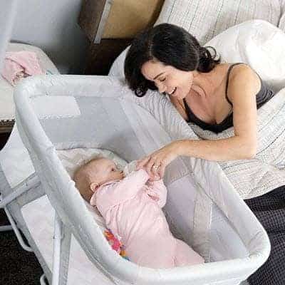 MICLASSIC Rocking Bassinet One-Second Travel Crib Portable Newborn BabyGray NEW 