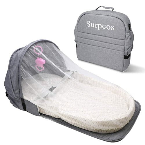 Surpcos 4 in 1 Portable Bassinet, Foldable Baby Bed