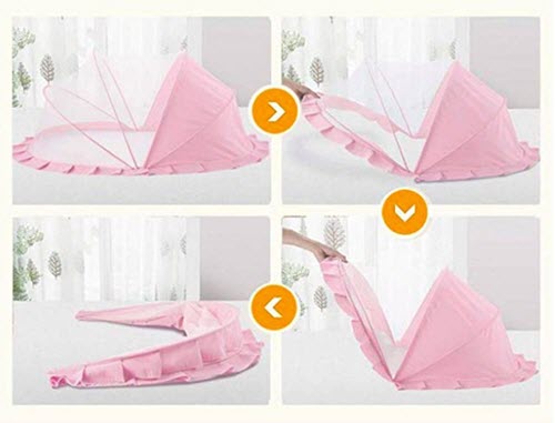 Baby Bed Portable Folding Baby Crib Mosquito Net Cots