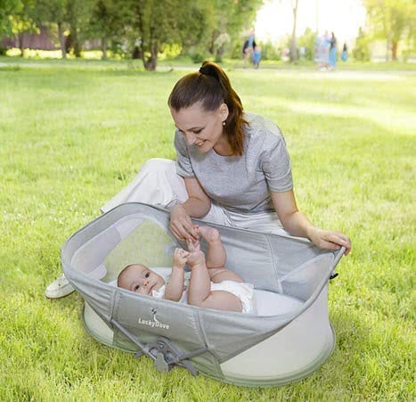 Luckydove Travel Bassinet-Folding Portable Bassinet,Portable Baby Bed