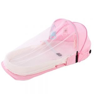 Satbuy Foldable Baby Portable Bassinet with Mosquito Net