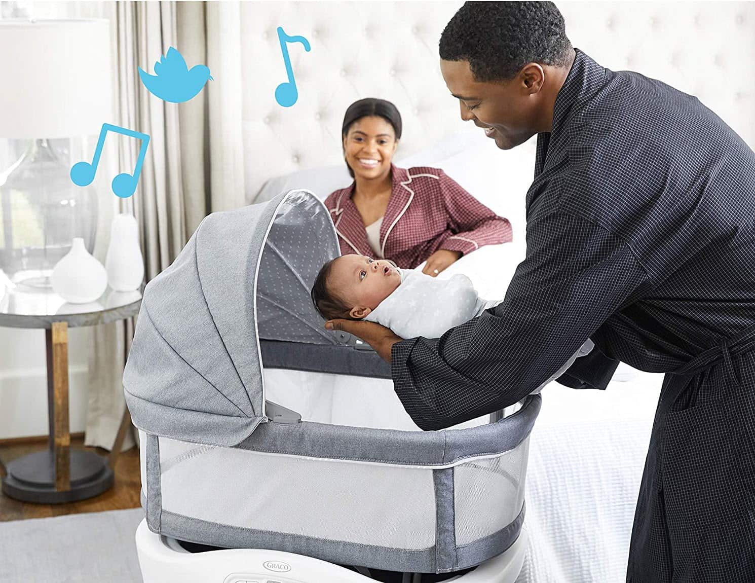 Graco Sense2Snooze Bassinet with Cry Detection Technology
