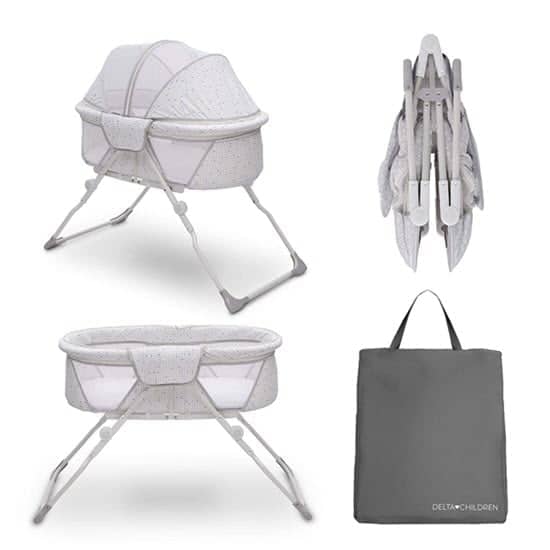 easy to fold and travel bassinet with bag