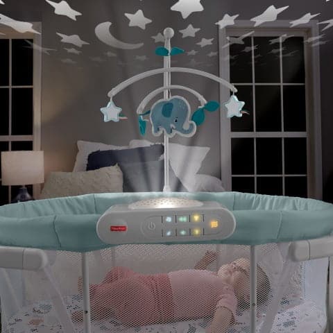 projecting start of Fisher-Price Soothing Motions Bassinet mobile