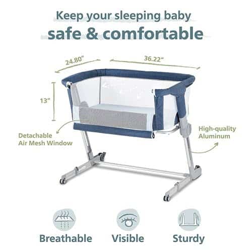 dimension of the Unilove Hug Me Plus 3-in-1 Baby Bassinet