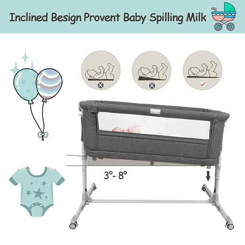 how to incline Kidsclub 4 in 1 Baby Bassinet to reduce acid reflux
