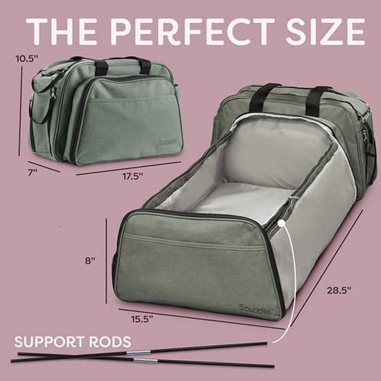 size of the Scuddles 3-1 Portable Bassinet for Baby