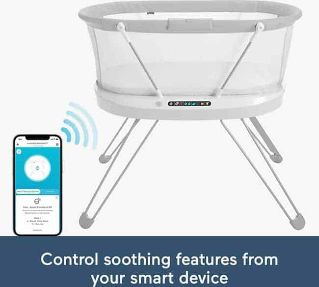 Fisher-Price Luminate Bassinet conroller and mobile app