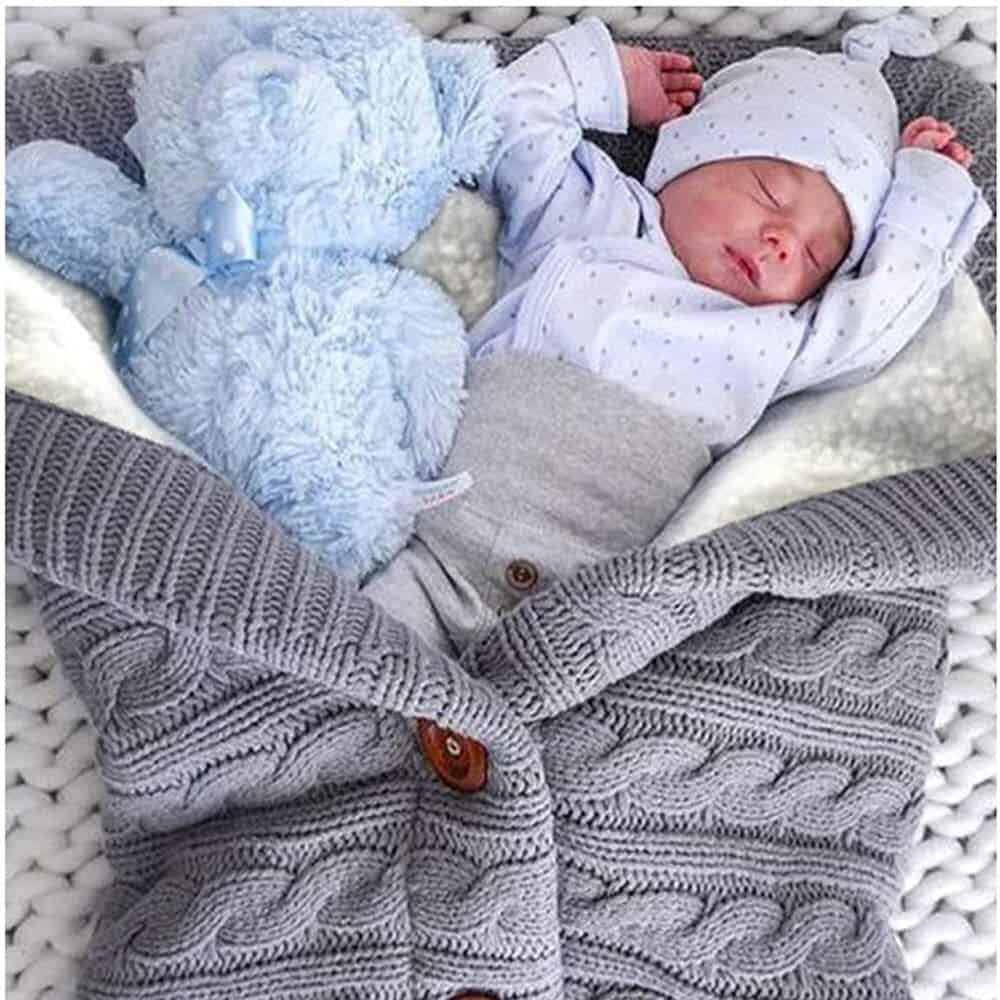 Baby Sleeping in XMWEALTHY Swaddle Blankets Stroller
