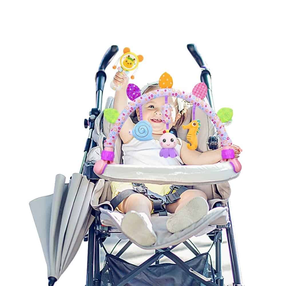 Happy Baby in Caterbee Travel Arch Bassinet Toys for Baby Stroller